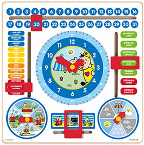 Bambolino Toys Bumba horloge calendrier en bois jouet éducatif enfants-2