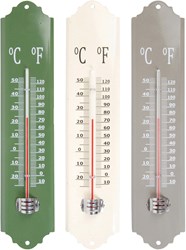 Thermomètre métal décoration jardin multicolore aspect émail