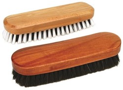 Brosse à vêtements poils de cheval marron - brosse de nettoyage anti-peluches