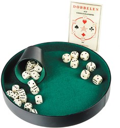 Pokerpiste plateau à dés plastique et tissu feutre vert 26 cm