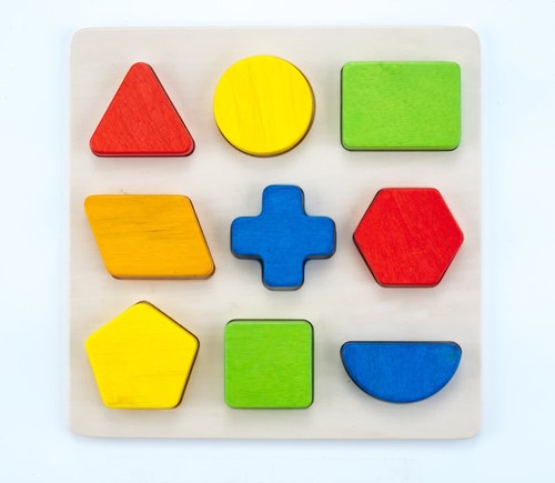 Engelhart educatief Sorteerbord geometrisch 9 vormen multiplex/rubberhout