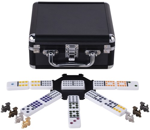Engelhart Games Domino Mexican Train Double 12 Coffret Aluminium Luxe