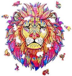 Cilgro puzzle en bois lion format A4 - puzzle animal - 161 pièces