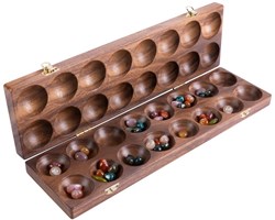 Engelhart Games jeu Mancala noyer avec 75 pierres précieuses édition luxe