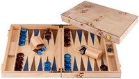 Engelhart Games backgammon jeu en bois de luxe 15 pouces bleu marron