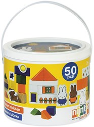 Bambolino Toys - Nijntje jouet baril de blocs - 50 blocs en bois multicolores