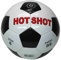 Football HOT-SHOT blanc/noir brillant taille 5