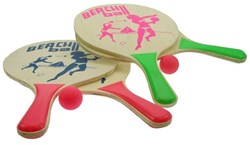 Twisk set de beachball raquettes bois 8mm pour s'amuser dehors