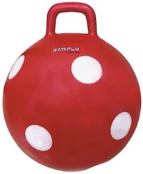 Simply Ballon sauteur rouge à pois blancs - balle sautoir 50 cm pour enfants