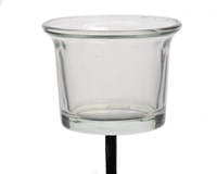 Bougeoir en verre transparent sur tige 6x10cm décoration de Noël