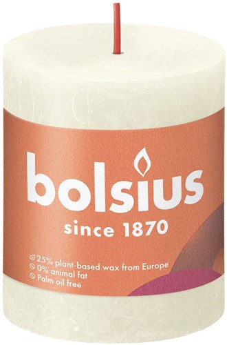 Bolsius bougie pilier rustique Soft Pearl - 8 cm - bougie d'ambiance
