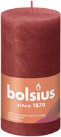 Bolsius bougie pilier rustique rouge 13 cm - bougies décoratives maison