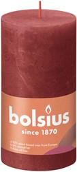 Bolsius bougie pilier rustique rouge 13 cm - bougies décoratives maison
