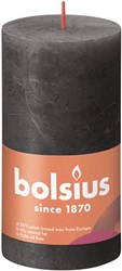 Bolsius bougie pilier rustique Stormy Grey - bougie grise 13 cm 60 heures