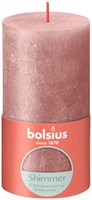Bolsius bougie pilier shimmer rose - bougie rustique 13 cm vegan