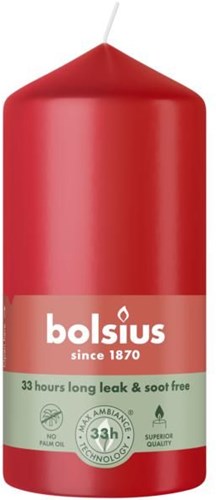 Bougie pilier Bolsius décoration Delicate Red 120/58 mm rouge