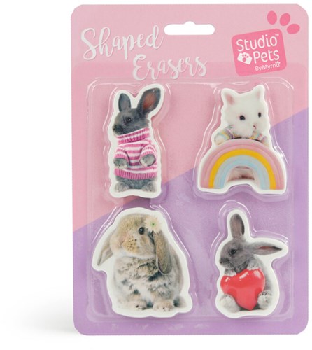 Studio Pets set de gommes - gommes animaux mignons pour enfants