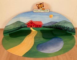 Goki présentoir paysage montagne jouet en bois décoration 75x40x30 cm