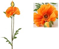 Countryfield fleur artificielle pavot décorative orange clair 64cm fleur