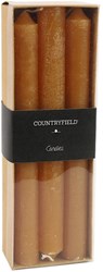 Countryfield bougies de table lot de 6 ambre 20cm - bougies d'ambiance