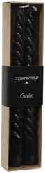 Countryfield bougies de dîner Twirly 20cm noir - bougies spirales