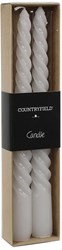 Countryfield bougies de table Twirly 20cm blanc - bougies décoratives
