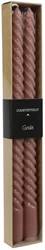 Countryfield bougies de table rose 30 cm - bougies torsadées déco