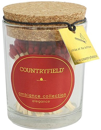 Countryfield allumettes verre élégance rouge - 100 pièces écologique