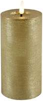 Countryfield bougie LED pilier or rustique 7,5x15cm avec minuterie
