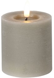 Countryfield bougie LED rustique grise 7,5x7,5x8cm - éclairage d'ambiance