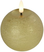 Countryfield bougie boule LED or S 8x8x9,5cm - éclairage d'ambiance