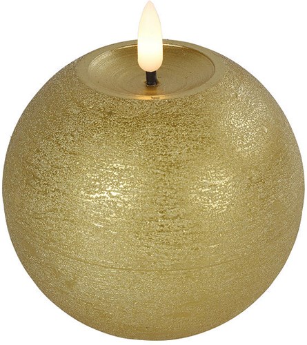 Countryfield bougie boule LED or - éclairage d'ambiance 10x10x11cm