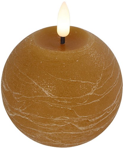 Countryfield bougie boule LED ambre S 8x8x9,5cm - décoration chaleureuse