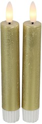 Countryfield bougies LED dorées 15cm lot de 2 avec télécommande