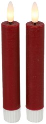 Countryfield lot de bougies LED dîner rouge 15cm avec télécommande