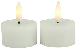 Countryfield bougies chauffe-plat LED rustiques blanches 4cm 2 pièces avec minuterie