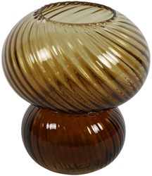 Countryfield vase Galena décoration verre brun 17,5x17,5x19cm