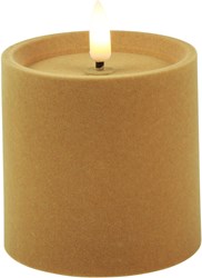 Cilgro bougie LED pilier décoration marron 7,5x7,5x7,5cm
