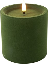 Cilgro bougie LED pilier décoration verte 10x10x10cm ambiance velours