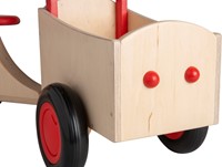 Van Dijk Toys vélo cargo en bois pour enfants à partir de 1 an - Rouge (Qualité de la garde d'enfants)-3
