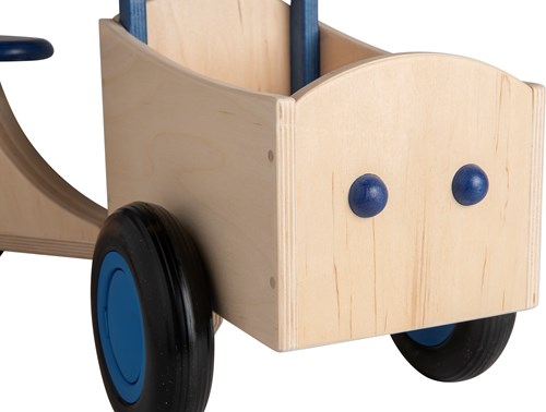 Van Dijk Toys Vélo cargo pour enfants en bois à partir de 1 an - Bleu (Qualité de la garde d'enfants)-3