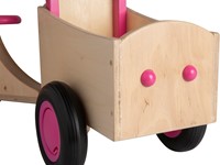 Van Dijk Toys vélo cargo en bois pour enfants à partir de 1 an - Rose (Qualité de la garde d'enfants)-3
