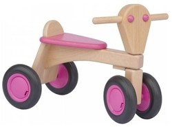 Van Dijk Toys Vélo d'équilibre en bois de hêtre à partir de 1 an - Rose (Qualité de la garde d'enfants)