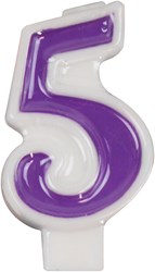 Bougie chiffre fête chiffre 5 bougie gâteau 7cm couleur assortie