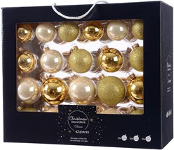 Boule de Noël Verre set 42 pièces - Or décoration sapin verre or