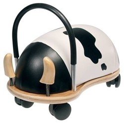 Wheelybug porteur vache petit - trotteur pour tout-petits - blanc noir