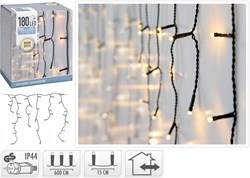 Koopman guirlande stalactite de Noël 180 LED blanc chaud extérieur 6 mètres IP44