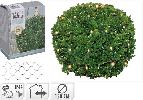 Guirlande LED buis buxus 144 lumières blanc chaud 120cm extérieur Noël