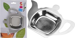 Porte-sachet de thé argenté inox rectangulaire 130x95mm accessoire thé