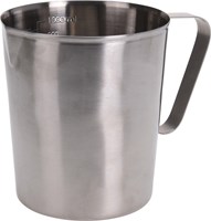 Verre doseur rvs pichet de cuisine 1 litre argent – idéal pour la pâtisserie